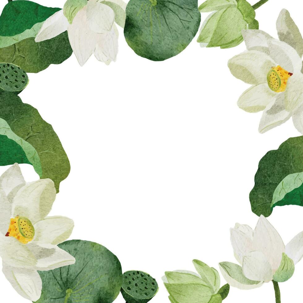 aquarelle blanc lotus éléments collection sur blanc Contexte isolé vecteur