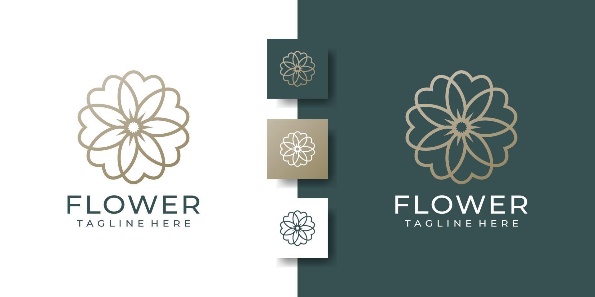 modèle de logo floral beauté luxe fleur minimaliste élégance vecteur