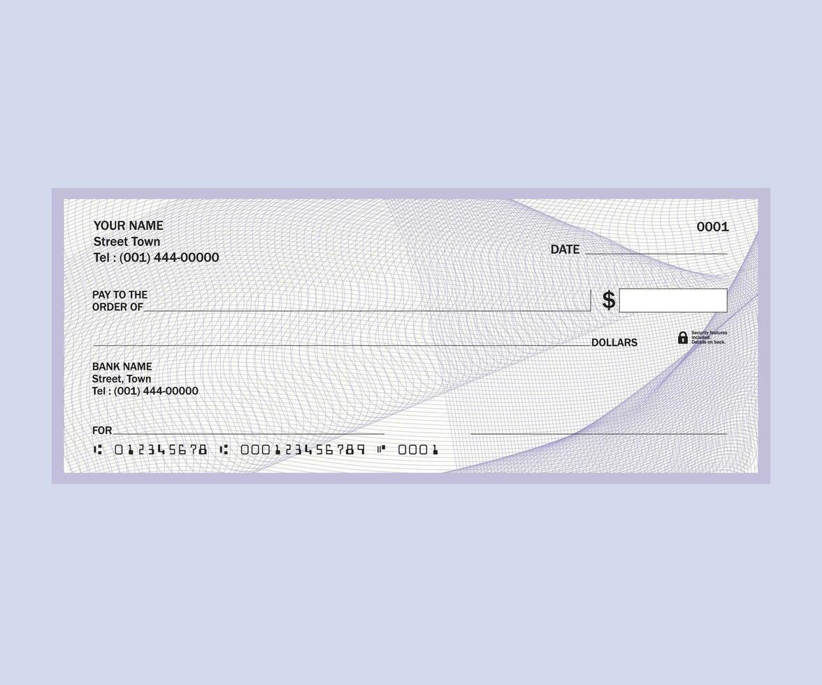 Vide vérifier, banque vérifier avec guilloché modèle vecteur