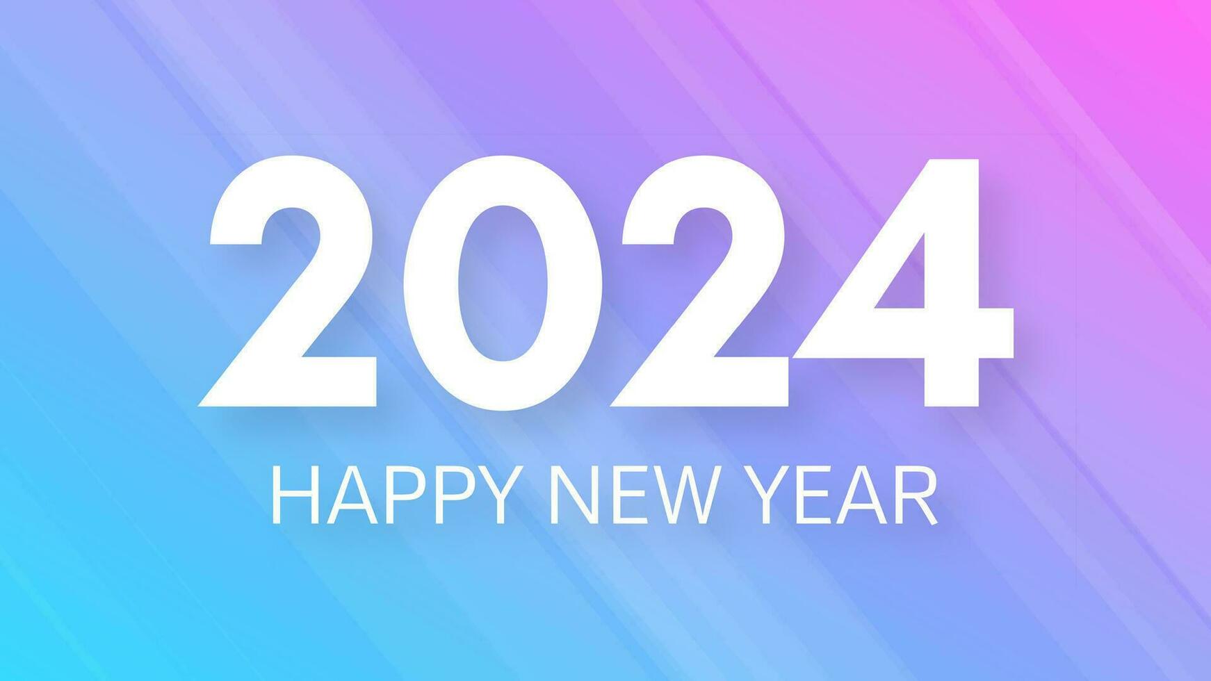 2024 content Nouveau année sur coloré Contexte vecteur