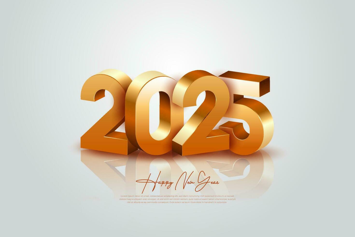 content Nouveau année 2025 conception modèle. 2025 Nouveau année fête concept pour salutation carte, bannière et Publier modèle vecteur