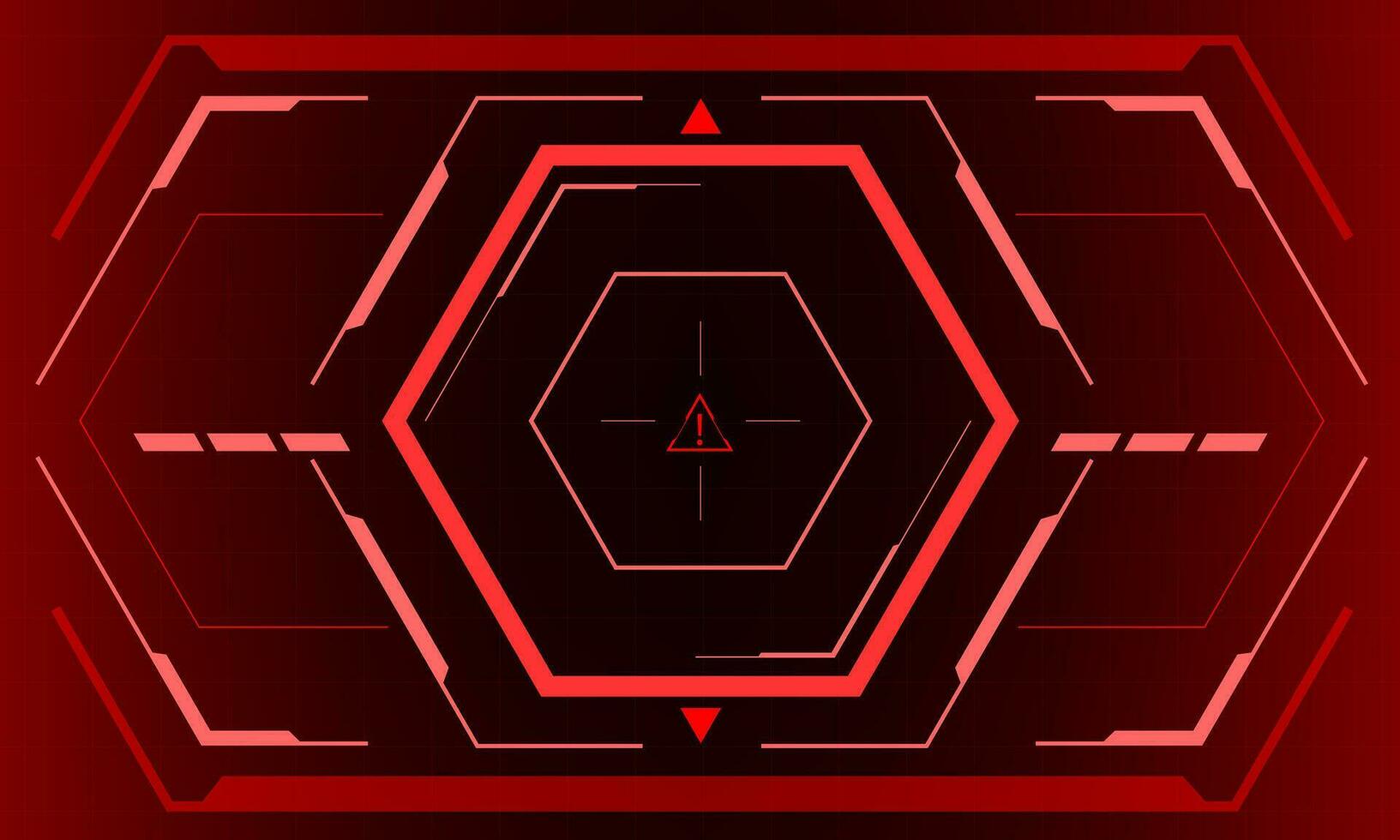 hud science-fiction hexagone interface écran vue hexagone géométrique conception virtuel réalité futuriste La technologie Créatif afficher sur rouge vecteur