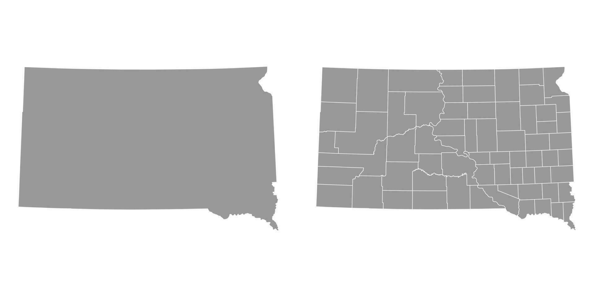 Sud Dakota Etat gris Plans. vecteur illustration.