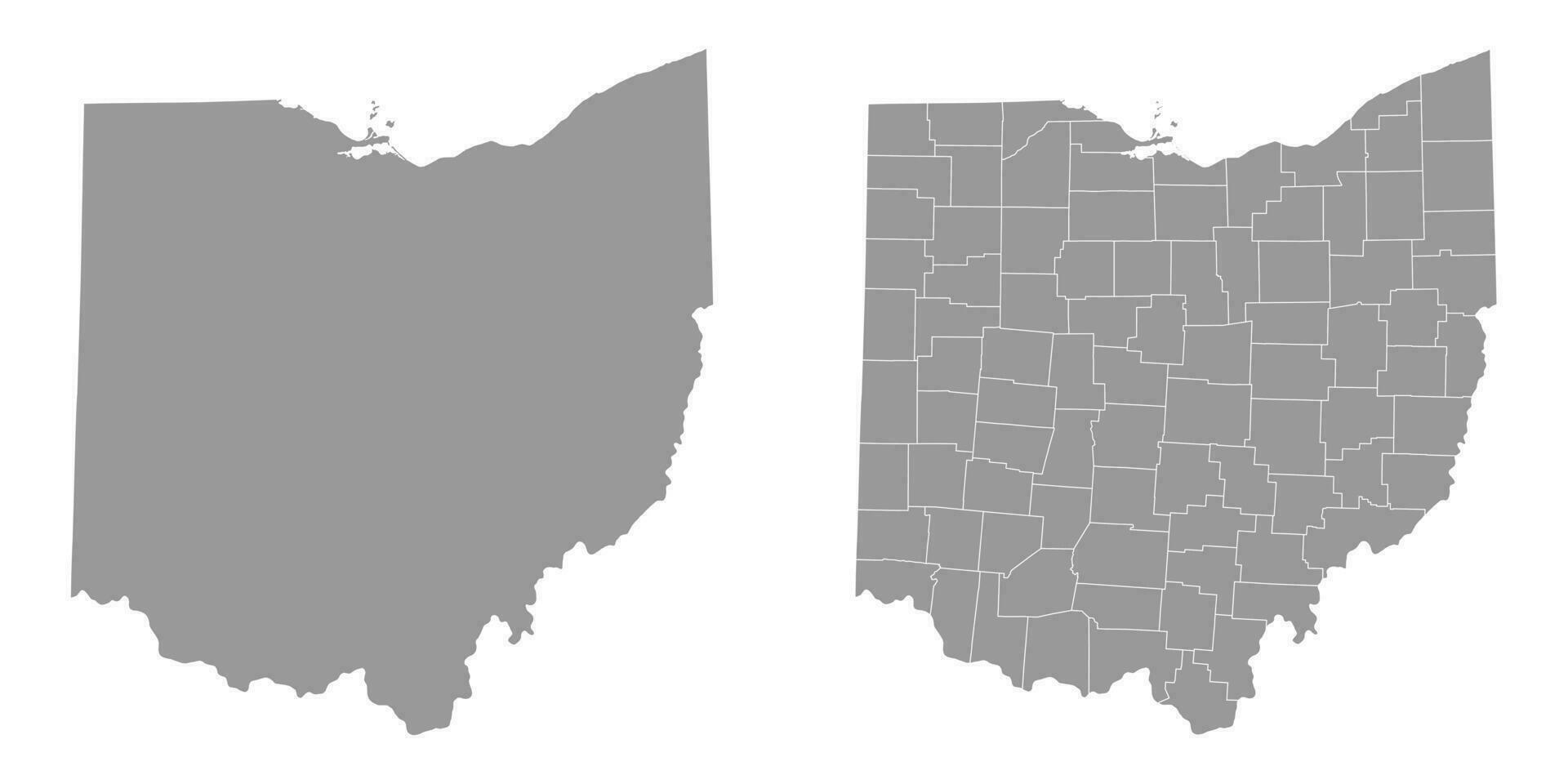Ohio Etat gris Plans. vecteur illustration.