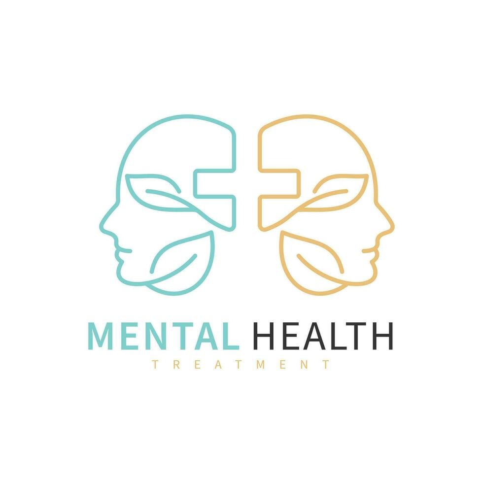 mental santé. esprit thérapie psychologie logo conception vecteur