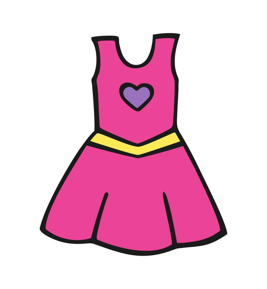 Couleur illustration de mignonne robe pour fille. vecteur