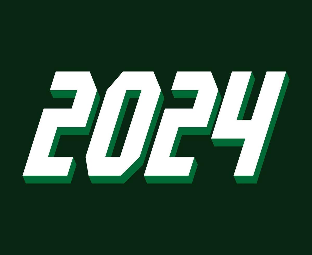 2024 content Nouveau année abstrait blanc graphique conception vecteur logo symbole illustration avec vert Contexte