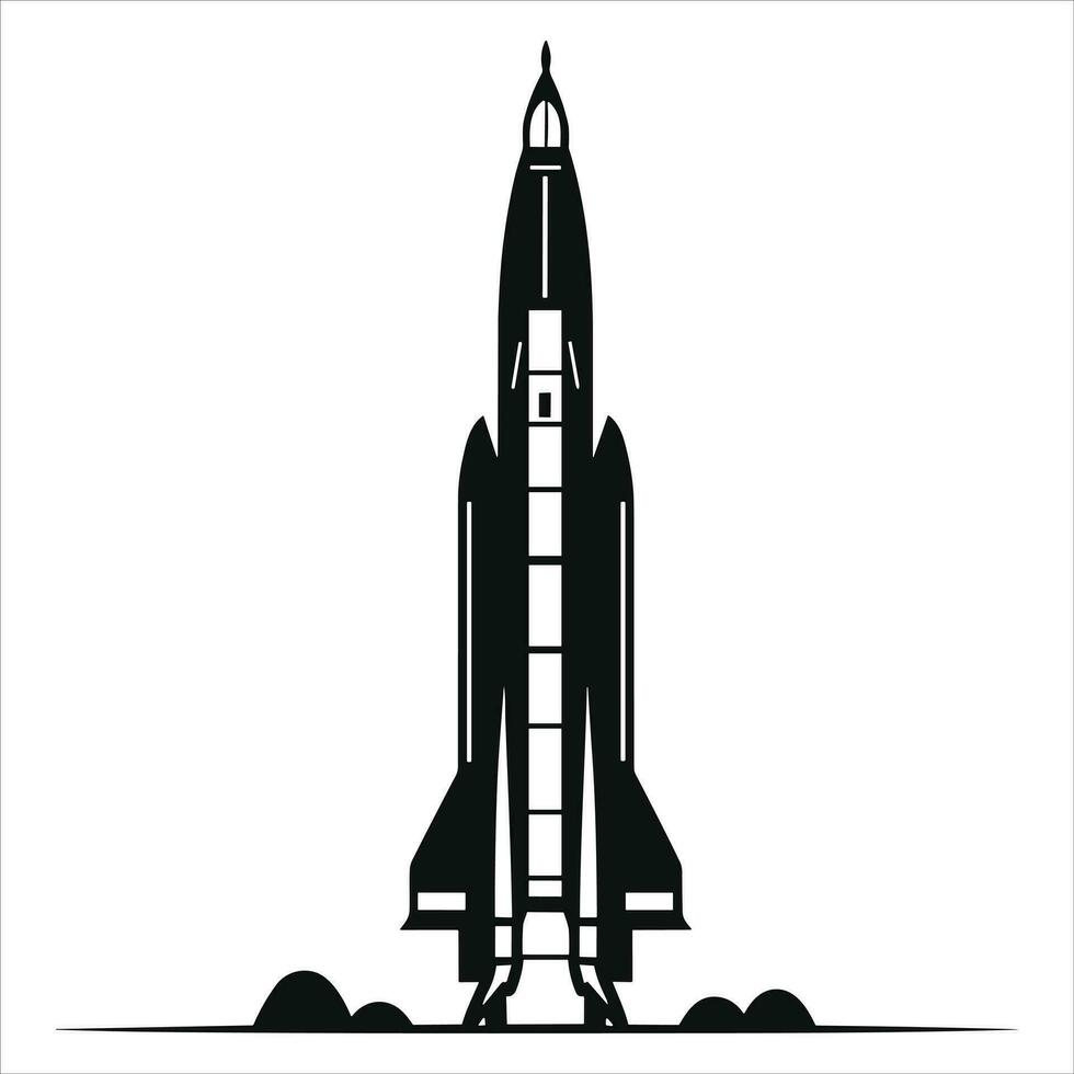 Facile fusée icône, noir silhouette conception, fusée silhouettes vecteur. vecteur