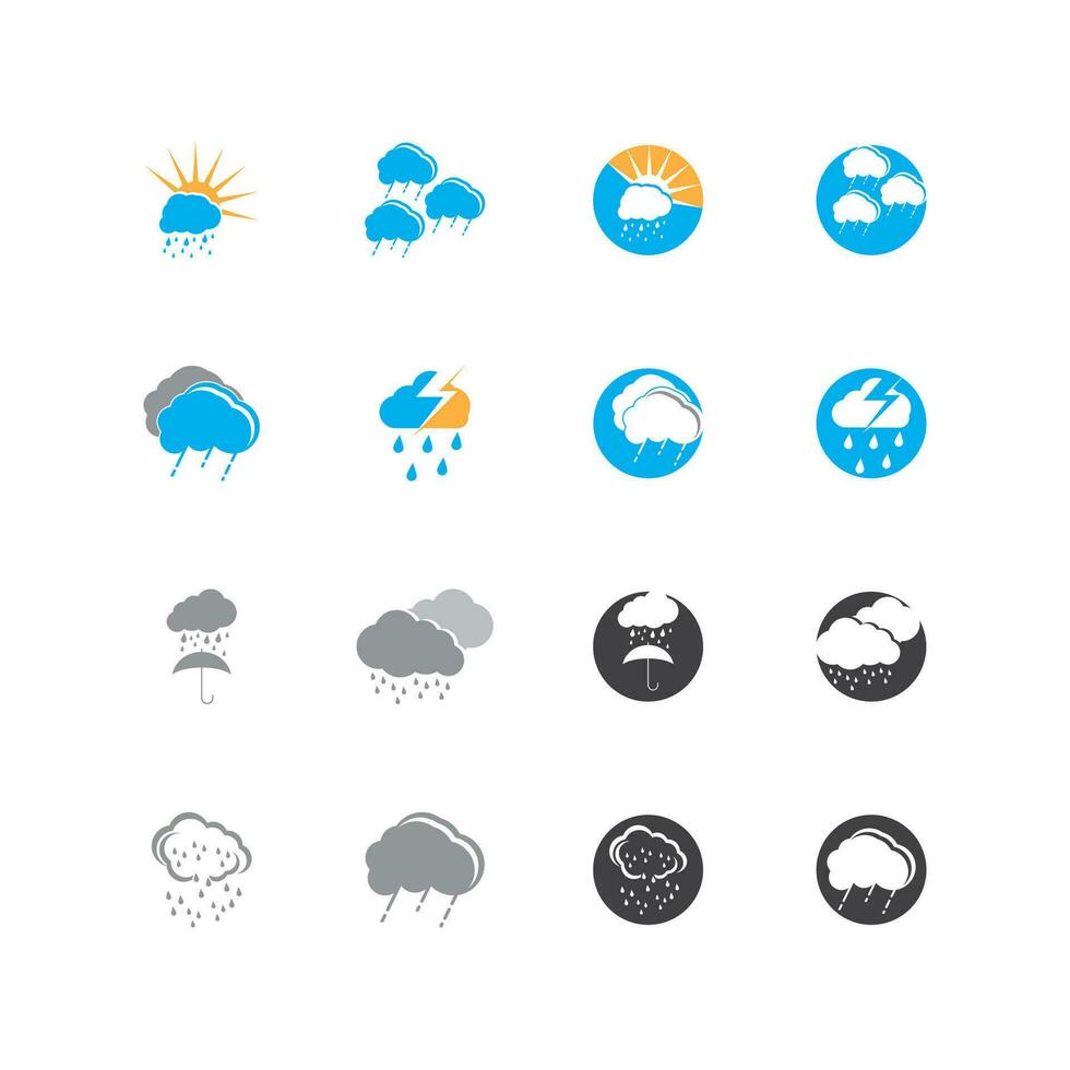 pluie icône et symbole vecteur modèle illustration