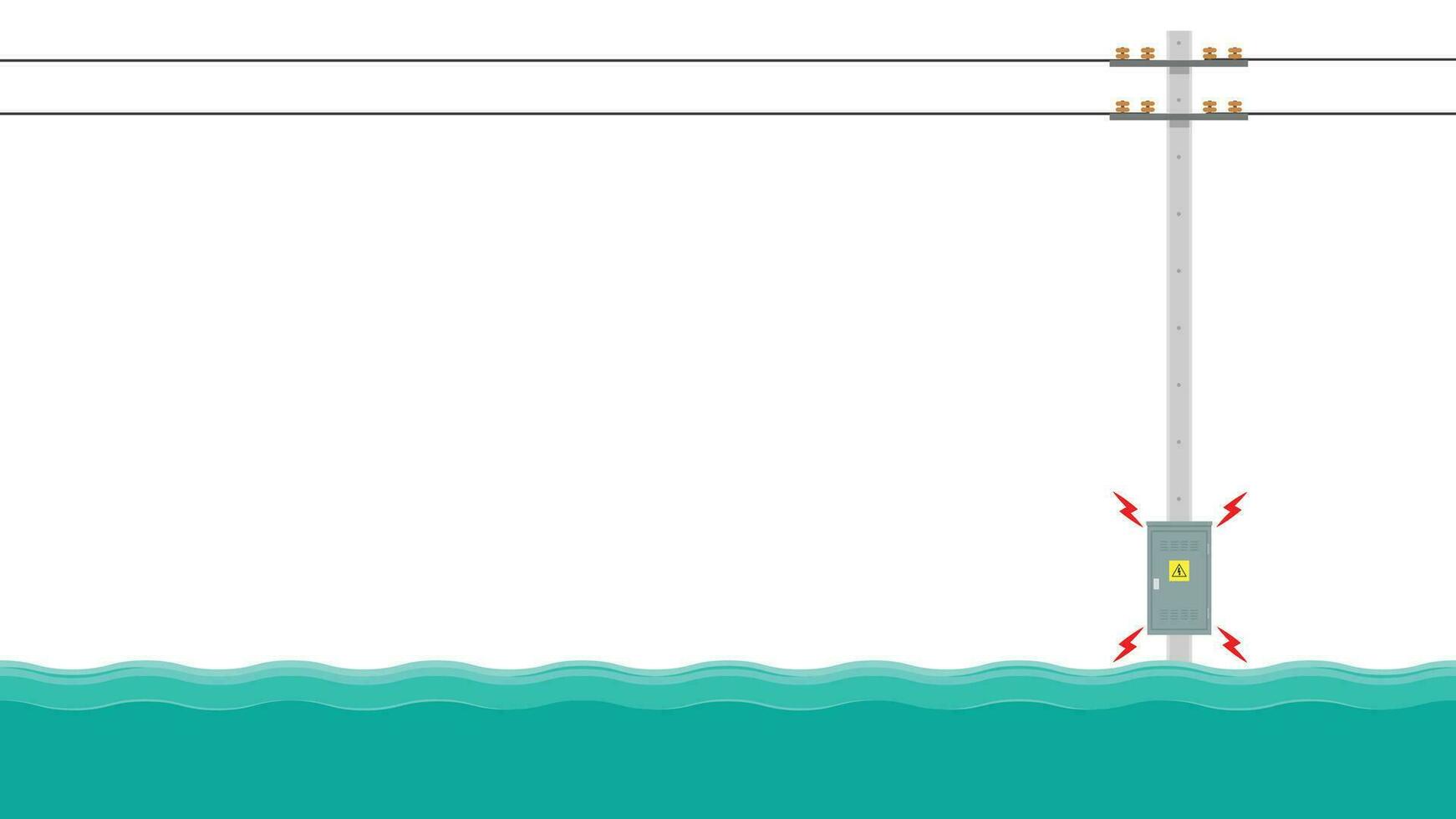vecteur de poteau électrique. fuite électrique. fond d'écran. espace libre pour le texte. espace de copie.