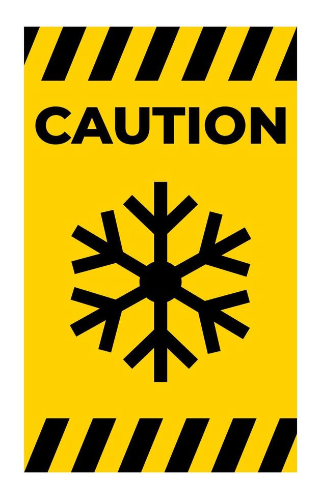 panneau d'avertissement triangle avec symbole flocon de neige vecteur