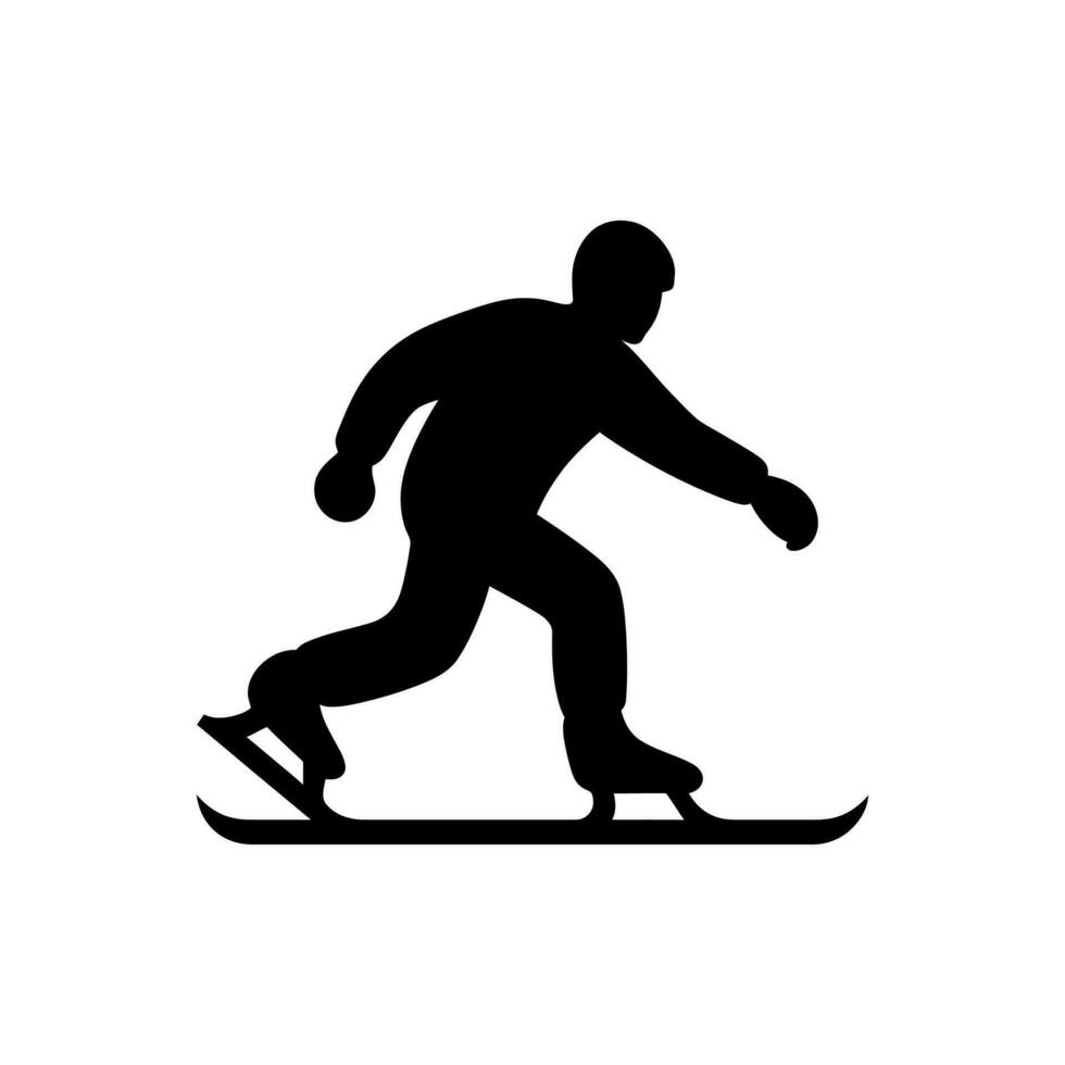 la glace patinage icône - Facile vecteur illustration