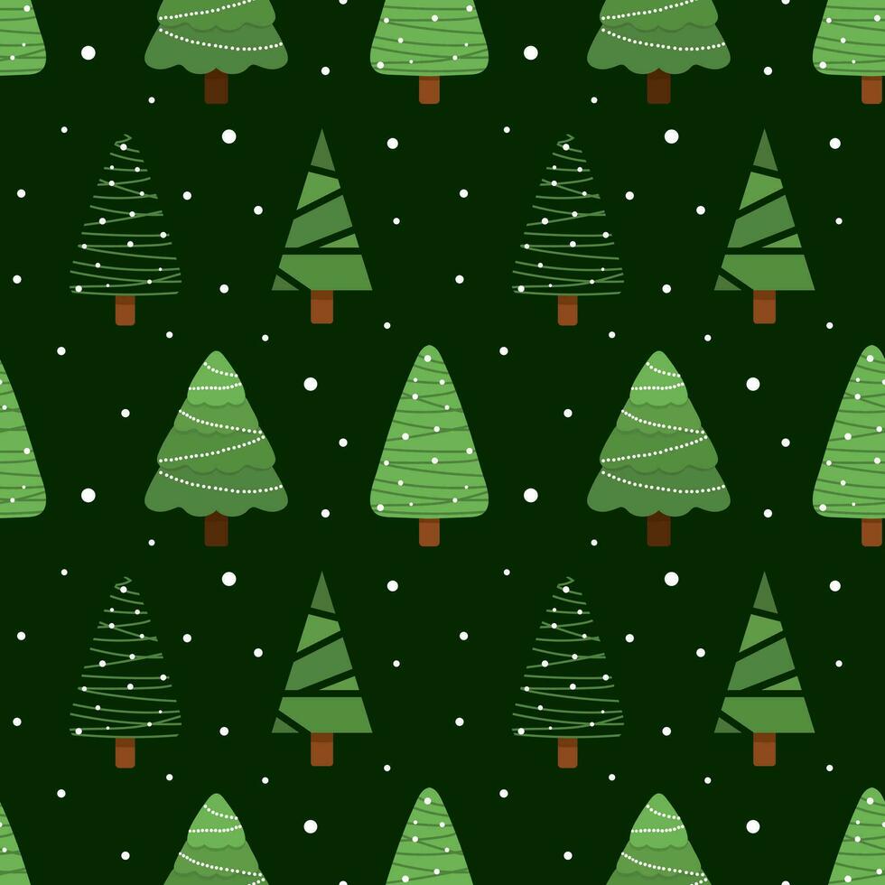 motif de noël sans couture. fond avec des arbres de Noël. parfait pour le papier d'emballage, les cartes de vœux, le textile. vecteur