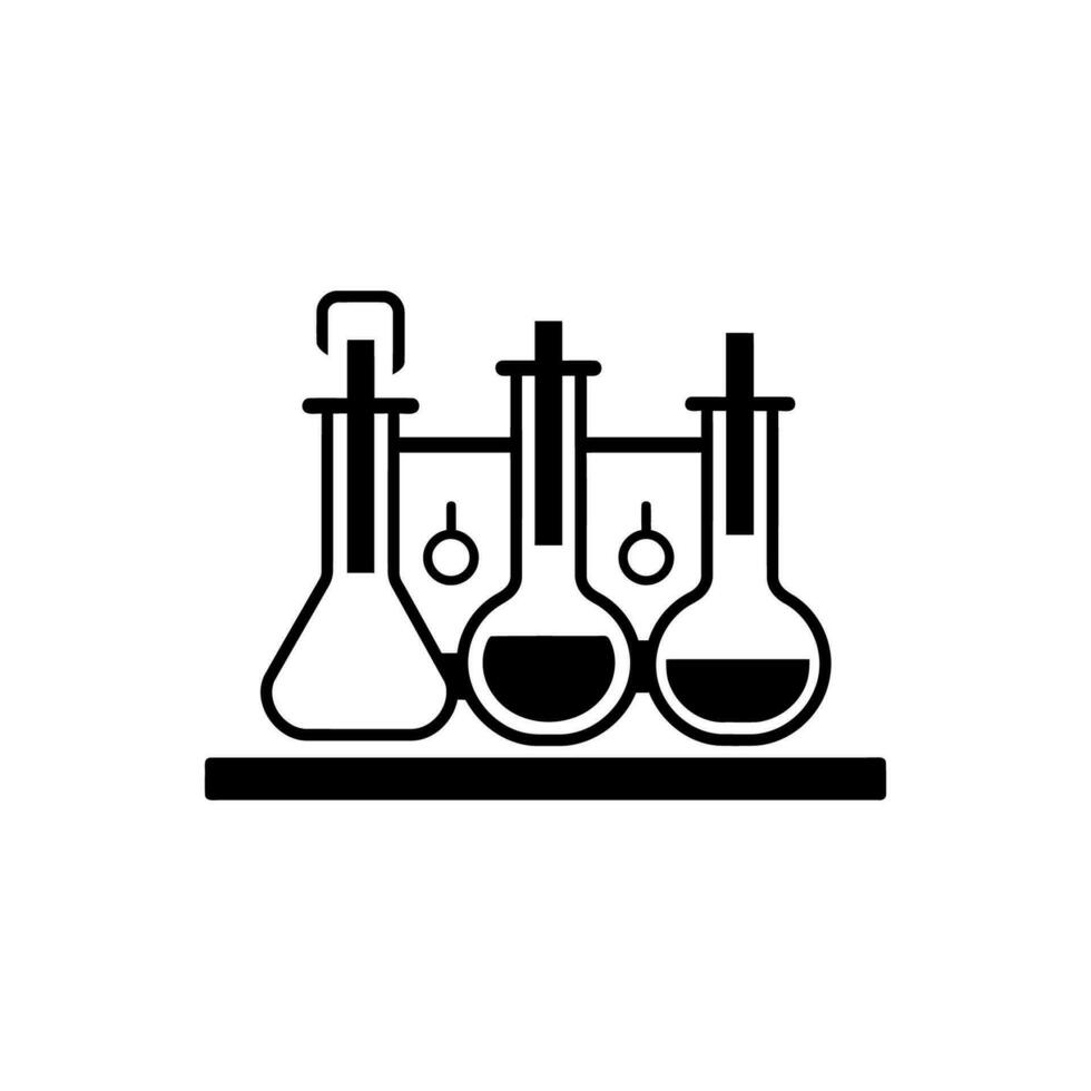 laboratoire recherche icône sur blanc Contexte vecteur