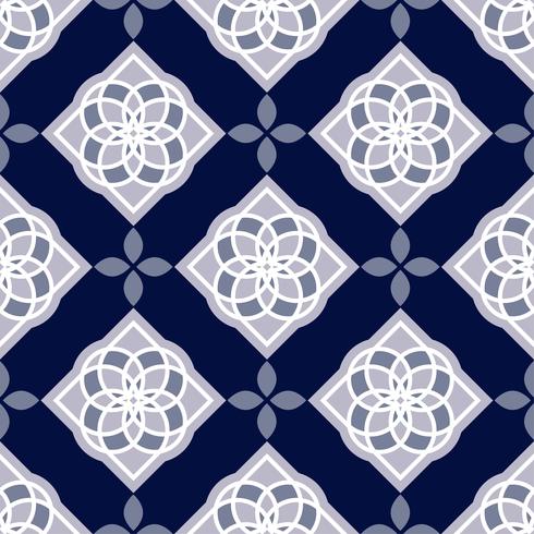 Carreaux d&#39;azulejo portugais. Modèles sans couture magnifiques bleus et blancs. vecteur