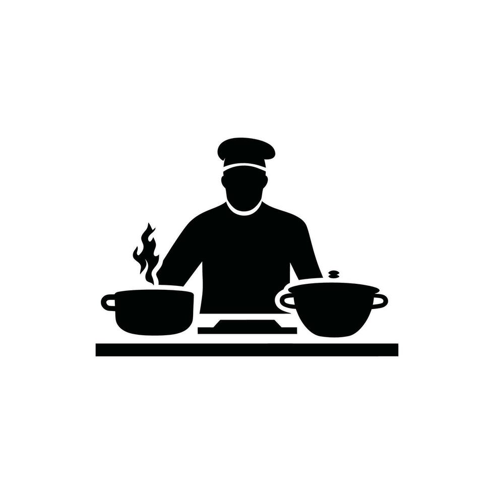 cuisinier icône sur blanc Contexte - Facile vecteur illustration