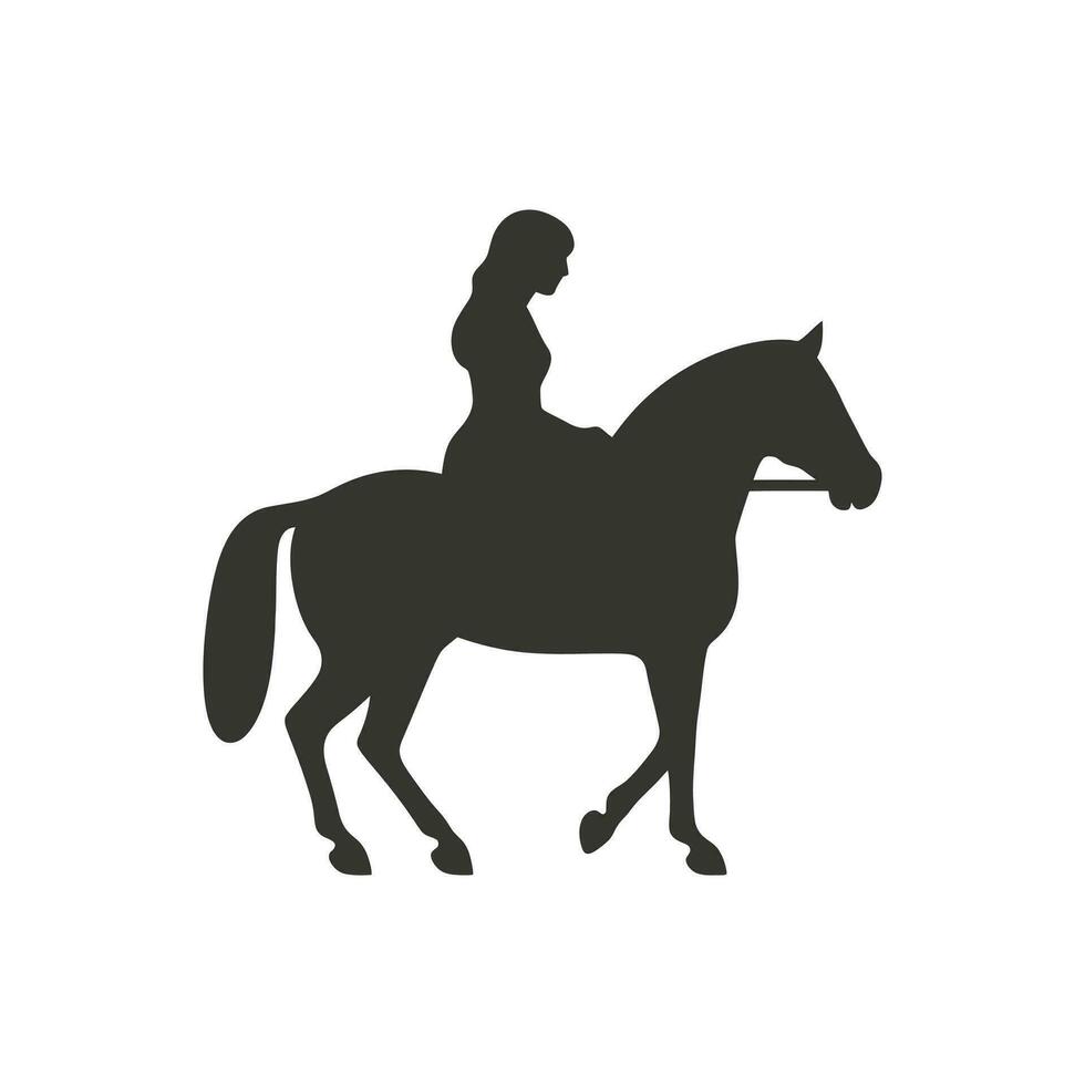 fille à cheval équitation icône sur blanc Contexte - Facile vecteur illustration icône sur blanc Contexte - Facile vecteur illustration