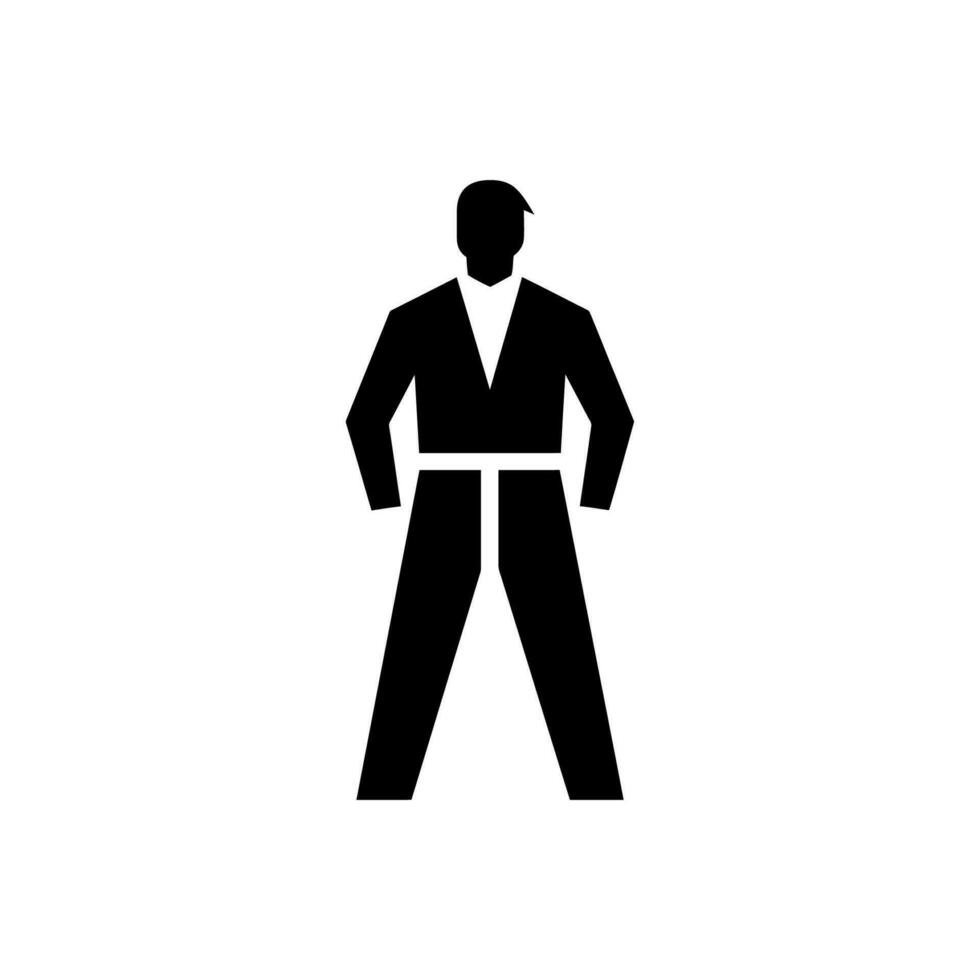 karaté ceinture icône sur blanc Contexte - Facile vecteur illustration