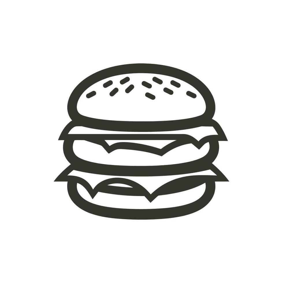 tripler cheeseburger icône sur blanc Contexte - Facile vecteur illustration