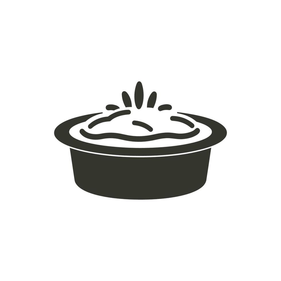 poulet pot tarte icône sur blanc Contexte - Facile vecteur illustration
