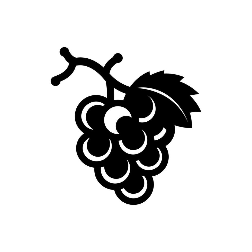 les raisins icône isolé sur blanc Contexte vecteur
