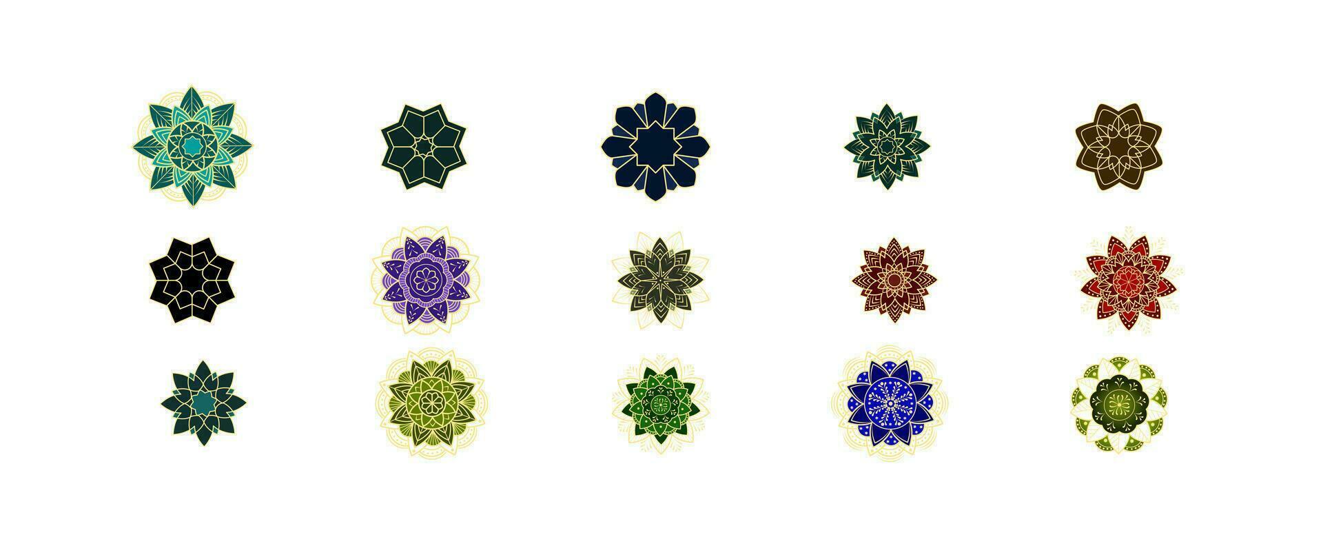 mandalas collection. rond ornement modèle. ancien décoratif éléments. main tiré Contexte. Islam, arabe, Indien, ottoman motifs vecteur