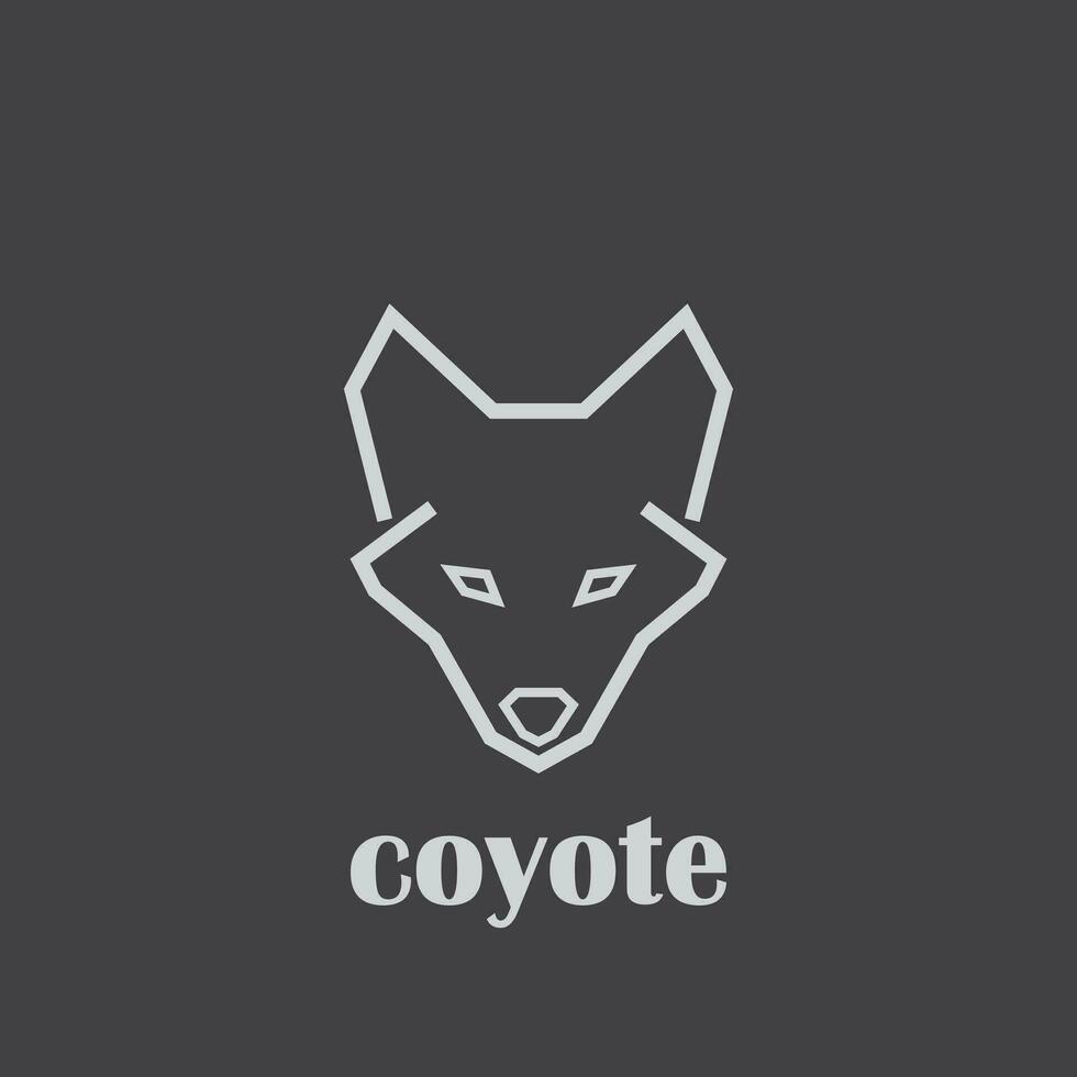 coyote logo conception dans gris Couleur vecteur