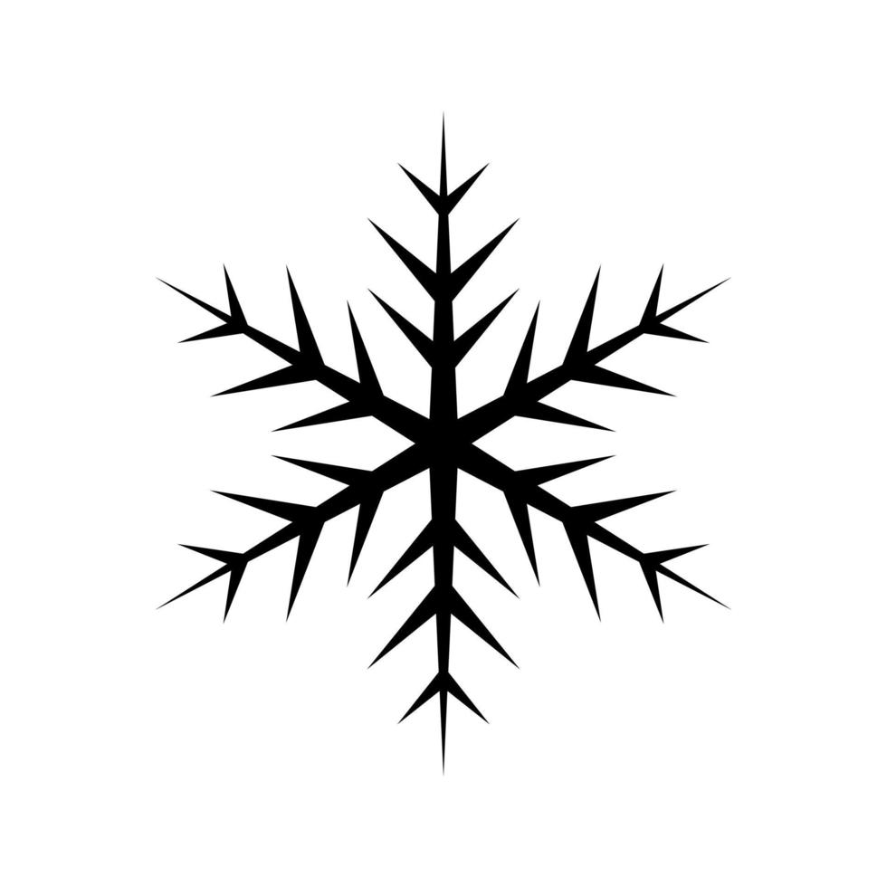 flocon de neige simple de lignes noires. décoration festive pour le nouvel an et noël vecteur