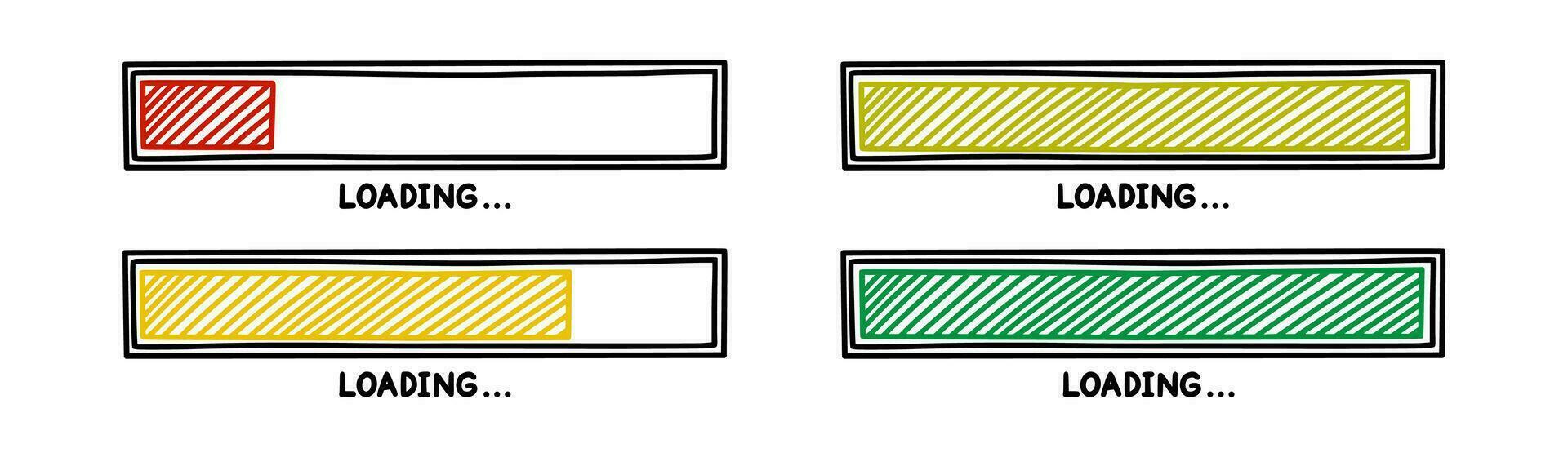 barre de progression du chargement. élément de conception infographique avec état d'achèvement. illustration vectorielle dessinés à la main vecteur