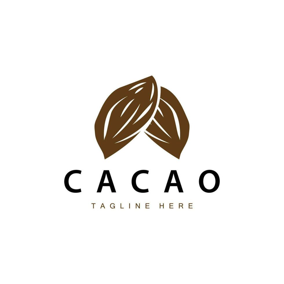 Chocolat haricot logo, Chocolat plante conception avec Facile la graine feuille et tige concept, pour affaires l'image de marque vecteur