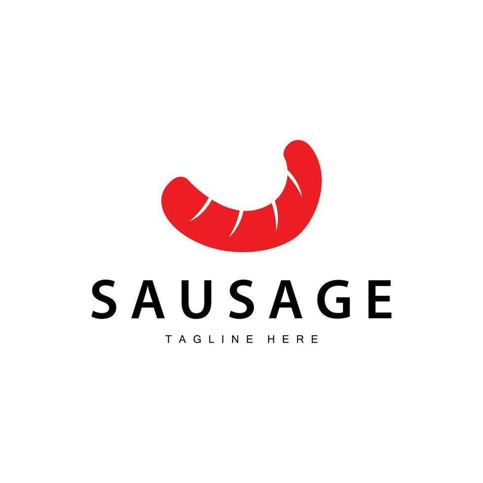 saucisse logo, Facile barbecue saucisse grillé Viande conception pour restaurant entreprise, vecteur illustration