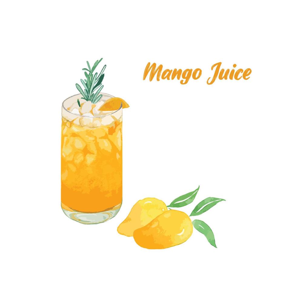 vecteur de jus de mangue glacé, menu de mangue