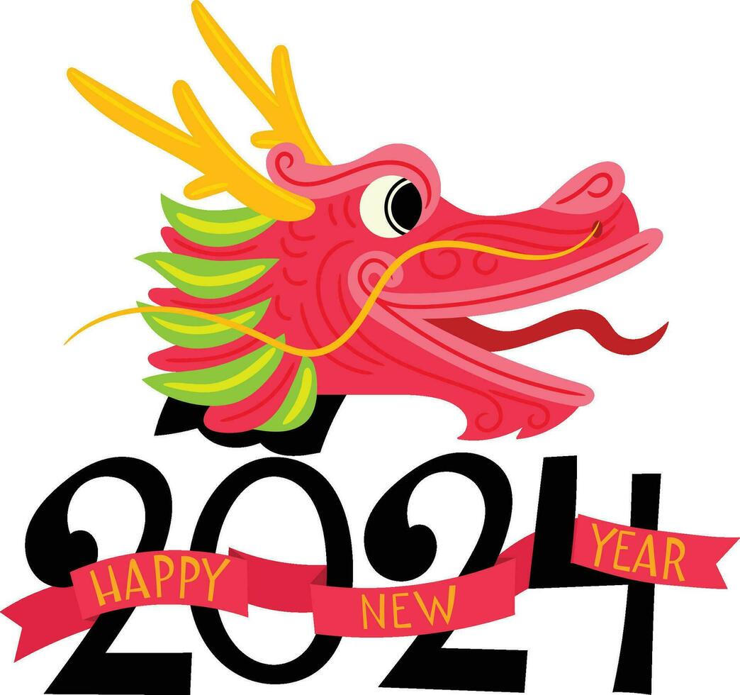 content chinois Nouveau année 2024 le dragon zodiaque signe vecteur