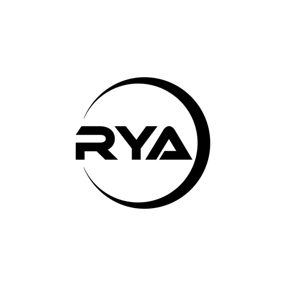 rya lettre logo conception, inspiration pour une unique identité. moderne élégance et Créatif conception. filigrane votre Succès avec le frappant cette logo. vecteur