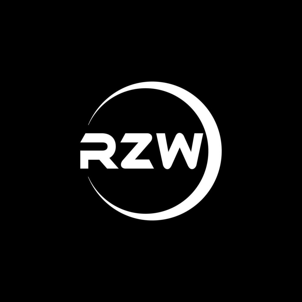 rzw lettre logo conception, inspiration pour une unique identité. moderne élégance et Créatif conception. filigrane votre Succès avec le frappant cette logo. vecteur