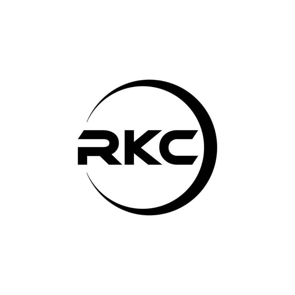 rkc lettre logo conception, inspiration pour une unique identité. moderne élégance et Créatif conception. filigrane votre Succès avec le frappant cette logo. vecteur