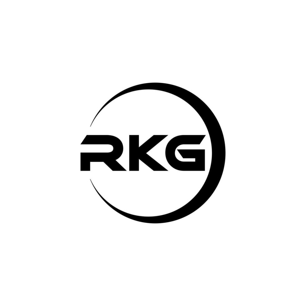 RKG lettre logo conception, inspiration pour une unique identité. moderne élégance et Créatif conception. filigrane votre Succès avec le frappant cette logo. vecteur