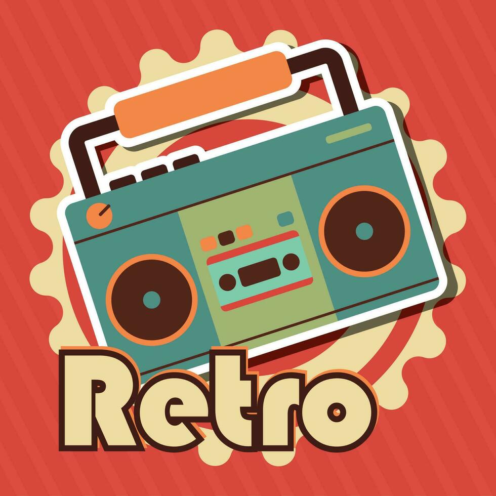 rétro et nostalgique Contexte avec une radio vecteur illustration