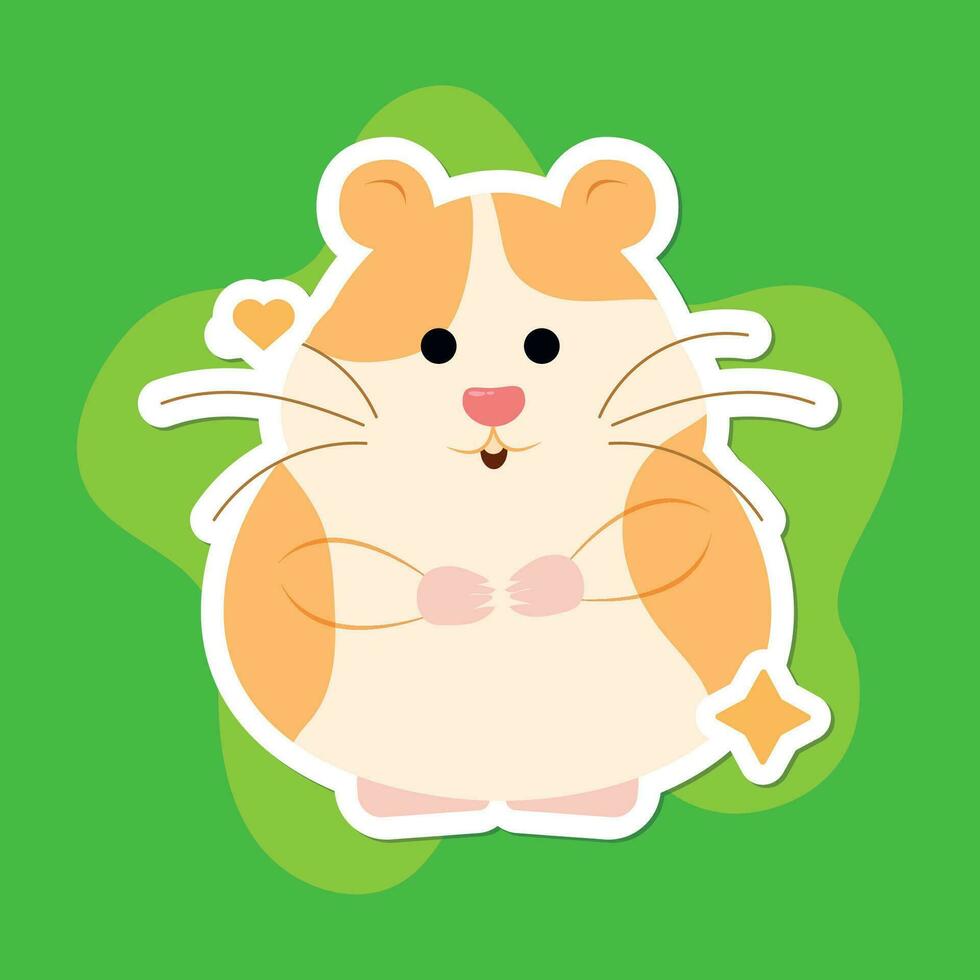 isolé mignonne hamster dessin animé personnage vecteur illustration