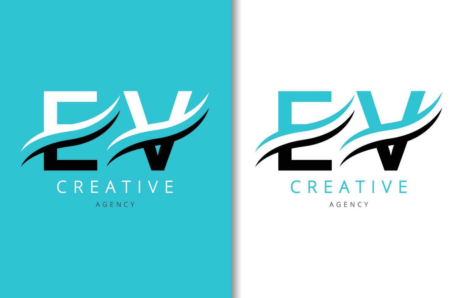 e v lettre logo conception avec Contexte et Créatif entreprise logo. moderne caractères mode conception. vecteur illustration