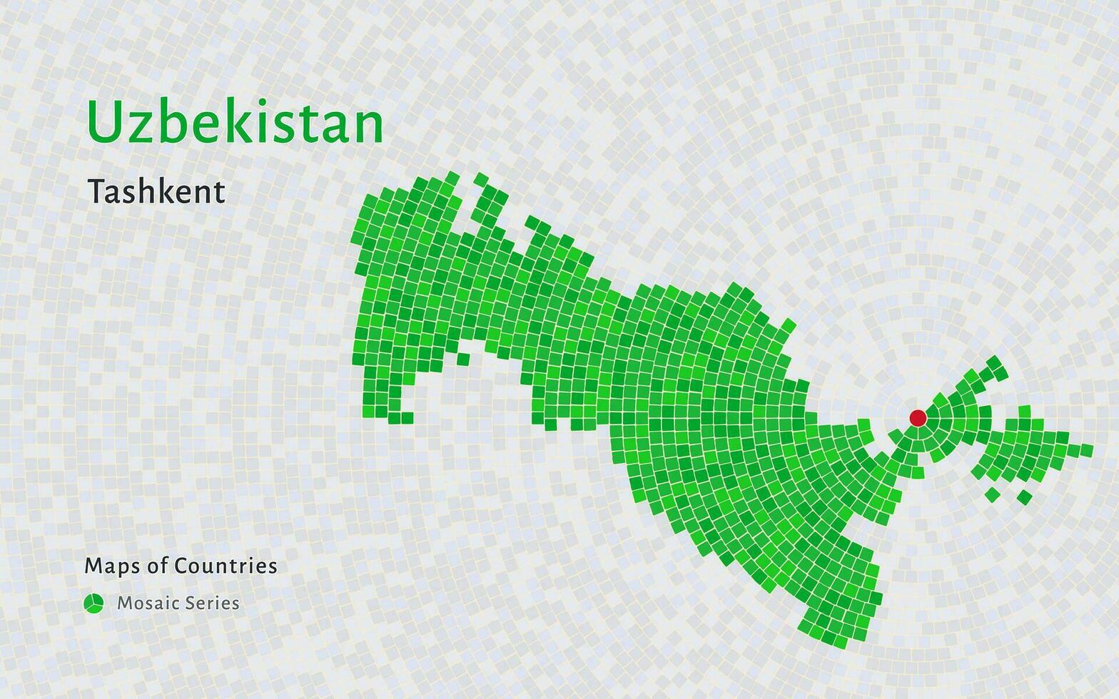 Ouzbékistan carte avec une Capitale de Tachkent montré dans une mosaïque modèle vecteur