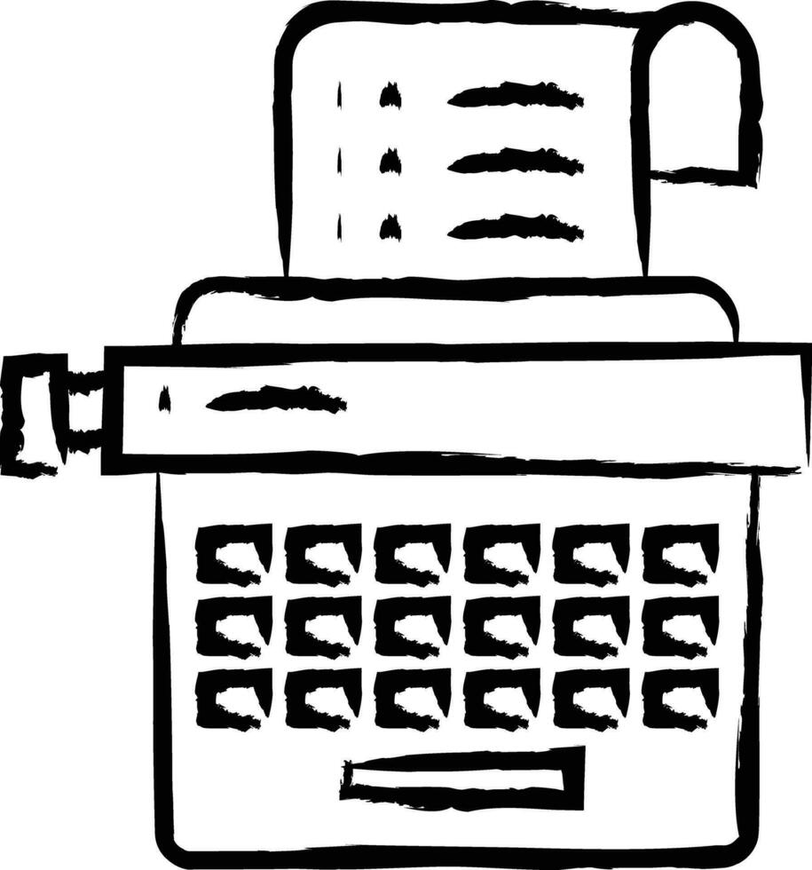 machine à écrire main tiré vecteur illustration