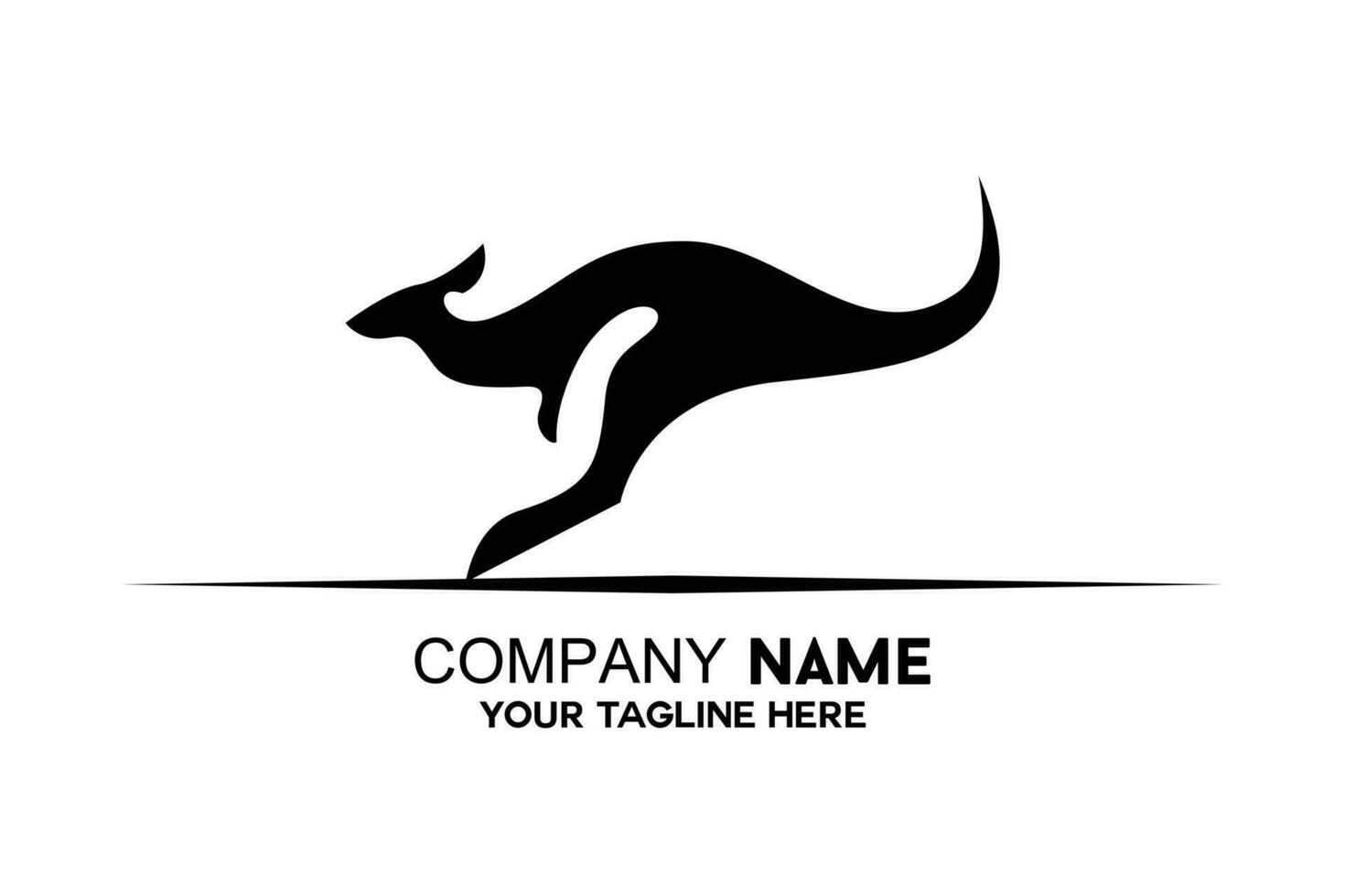 Facile kangourou silhouette vecteur logo