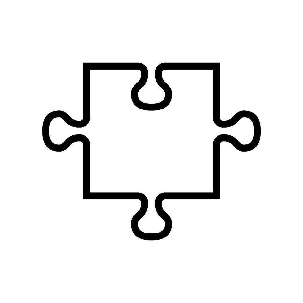 puzzle pièce scie sauteuse ligne icône vecteur illustration