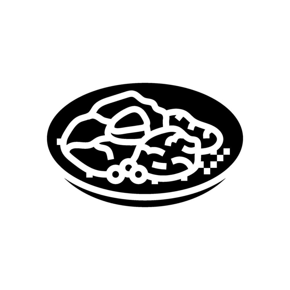 Osso Buco Ragoût italien cuisine glyphe icône vecteur illustration