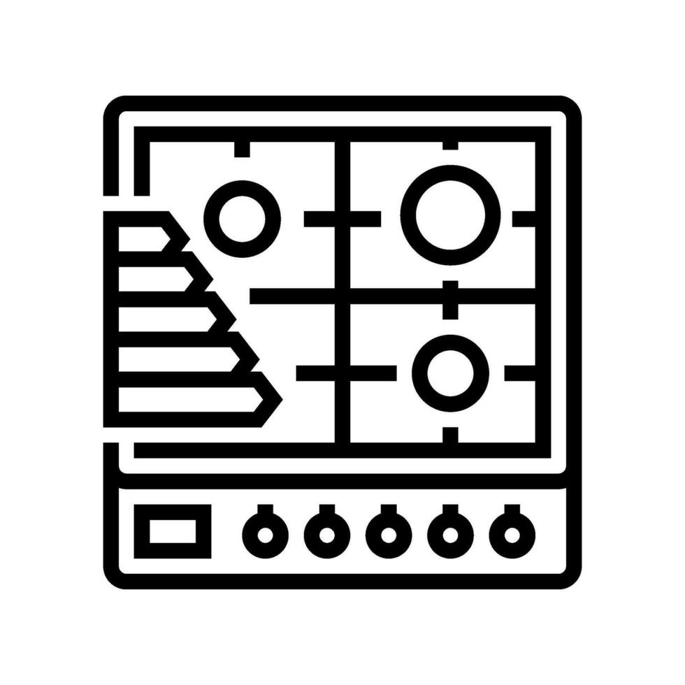 cuisine énergie efficace ligne icône vecteur illustration