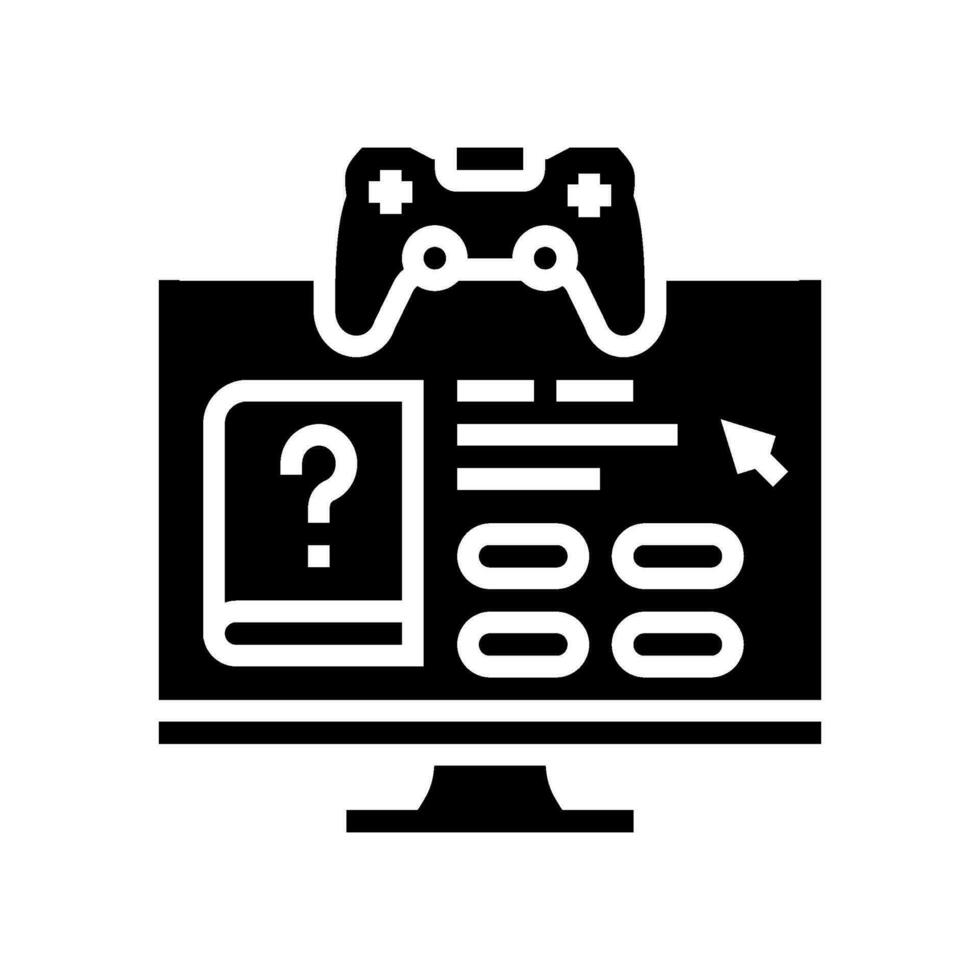 gamification en ligne apprentissage Plate-forme glyphe icône vecteur illustration