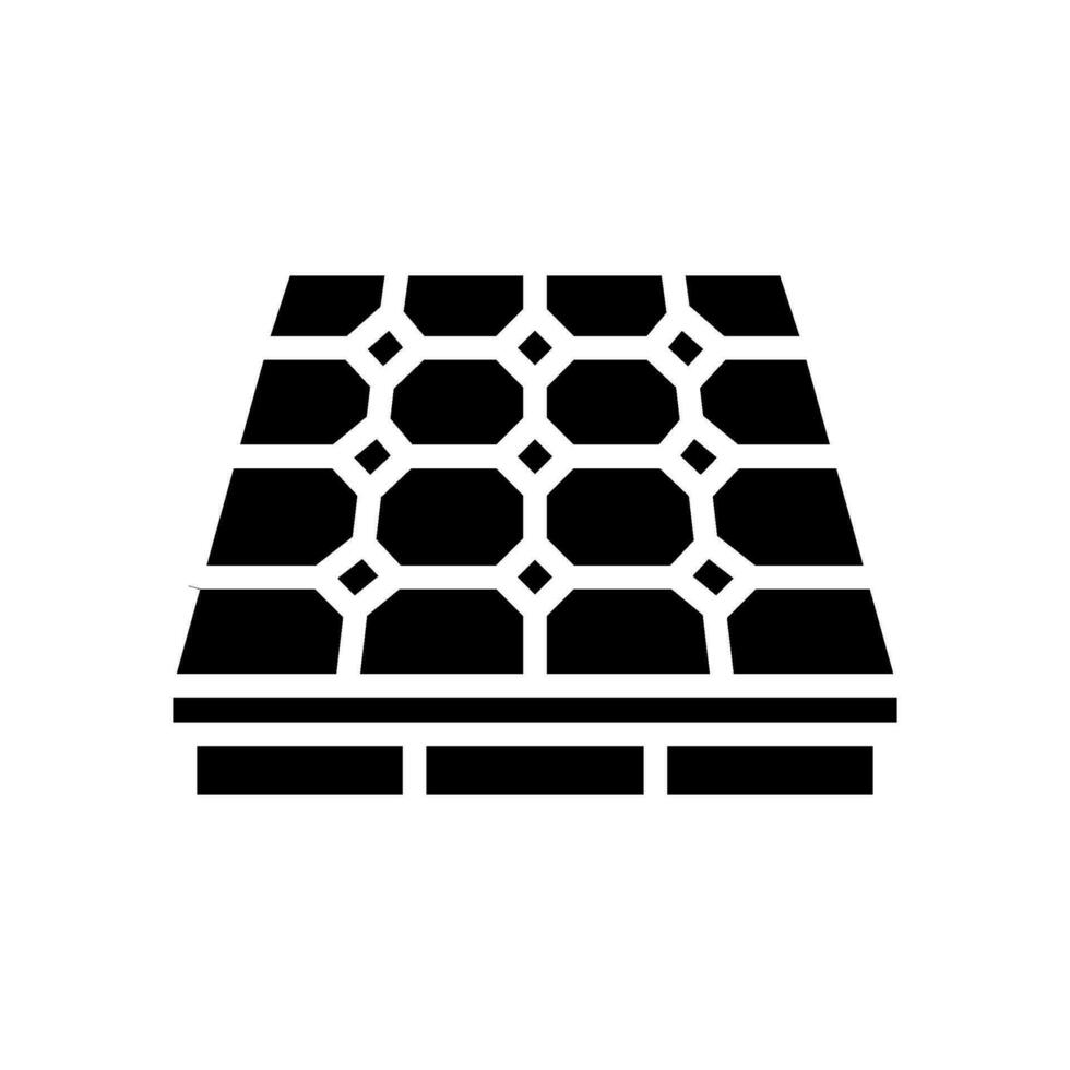 solaire panneaux vert vivant glyphe icône vecteur illustration