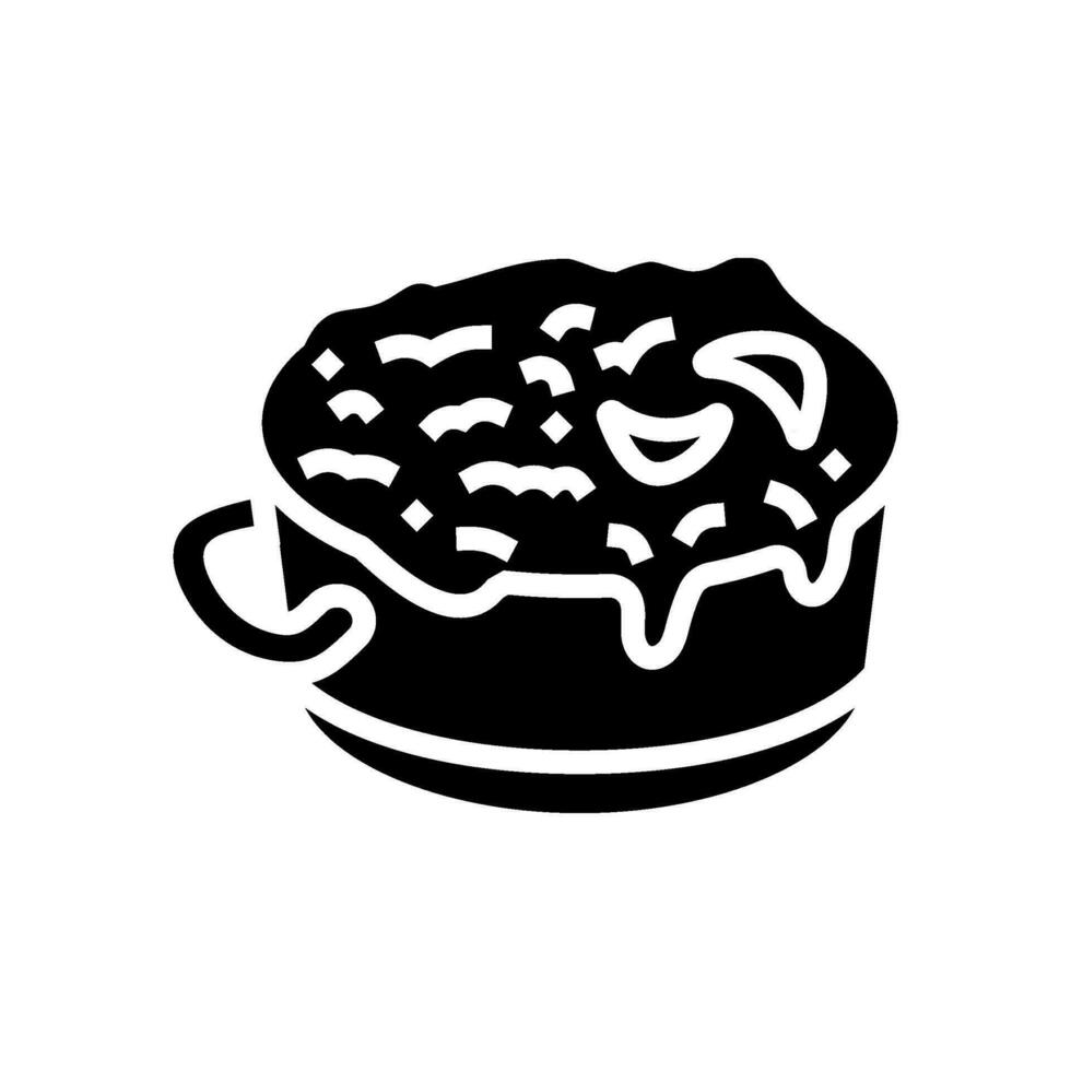 français oignon soupe cuisine glyphe icône vecteur illustration