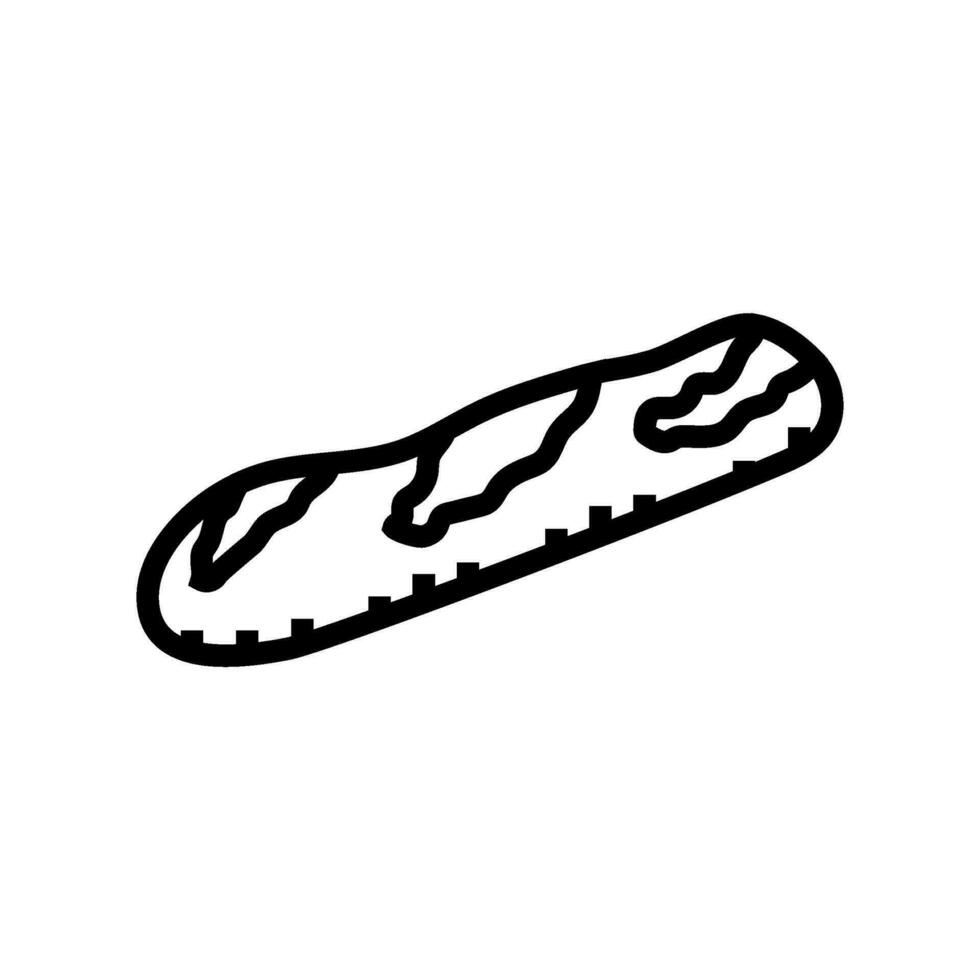 baguette français cuisine ligne icône vecteur illustration